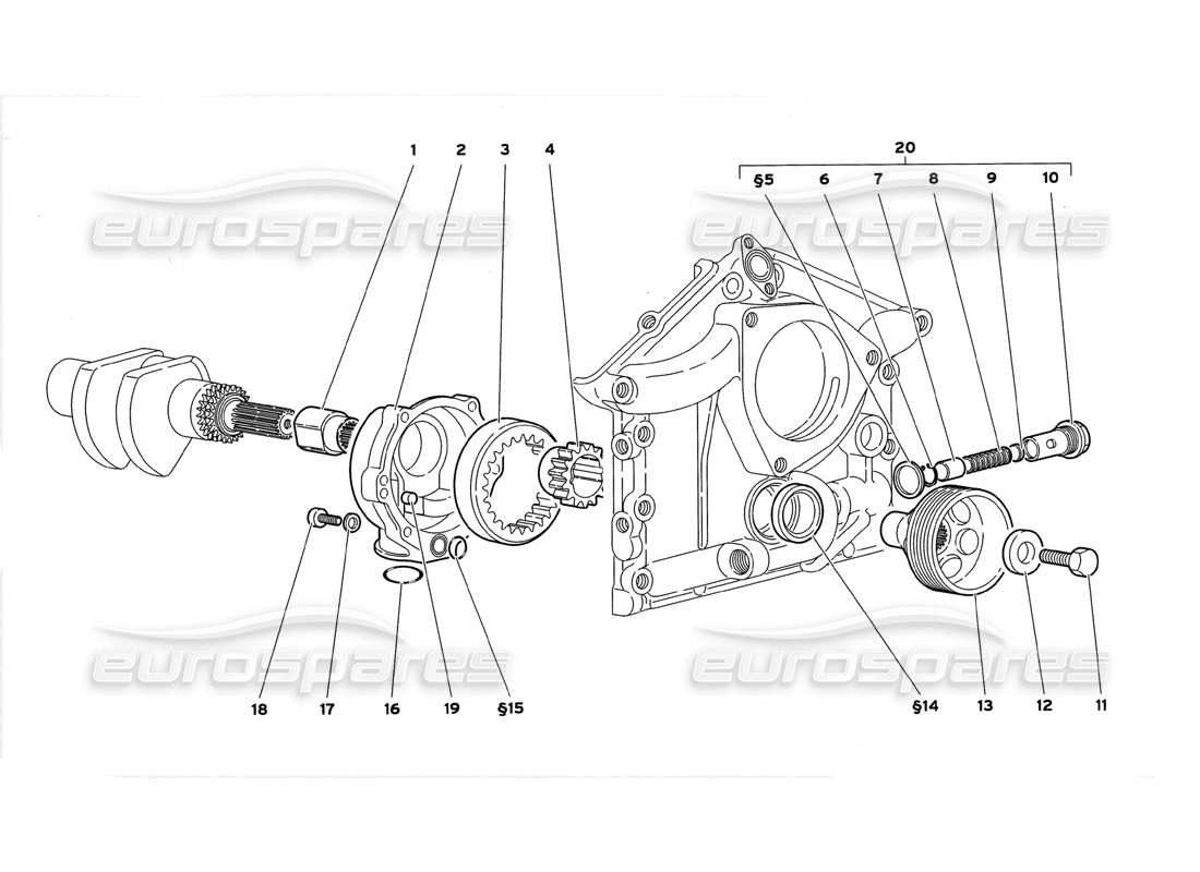 lamborghini diablo gt (1999) motorölpumpe teilediagramm