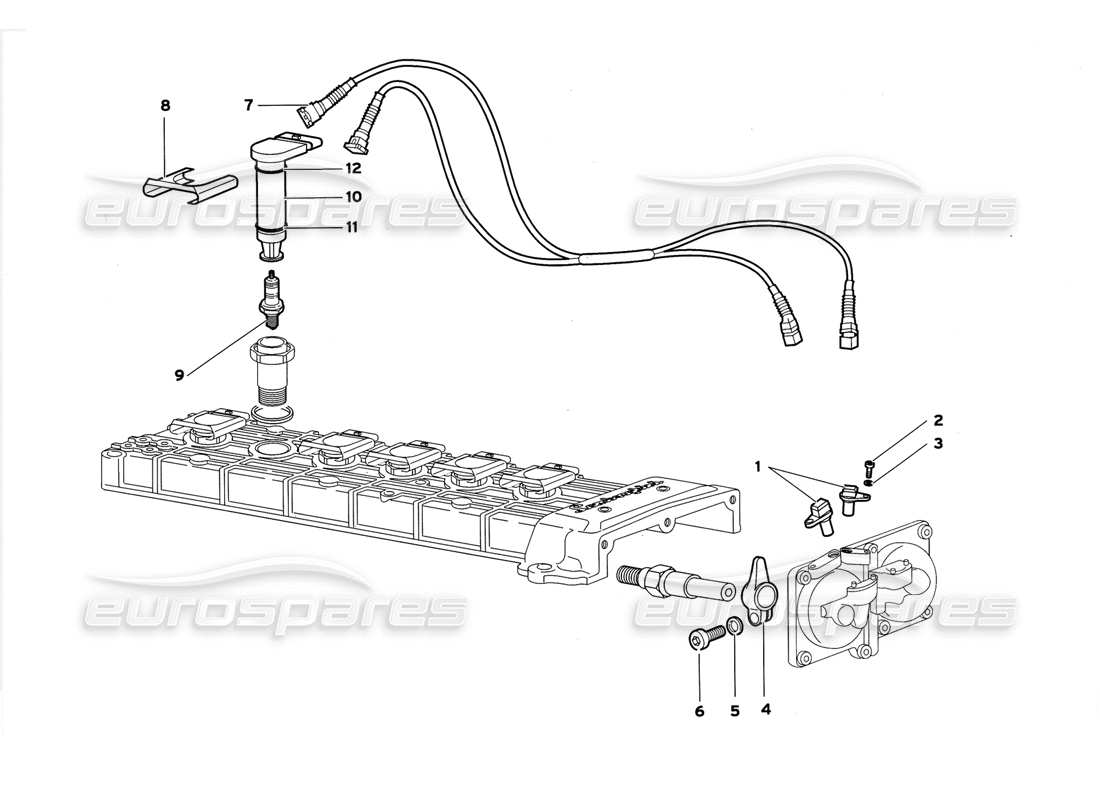 lamborghini diablo gt (1999) teilediagramm für phasensensoren und elektrische komponenten