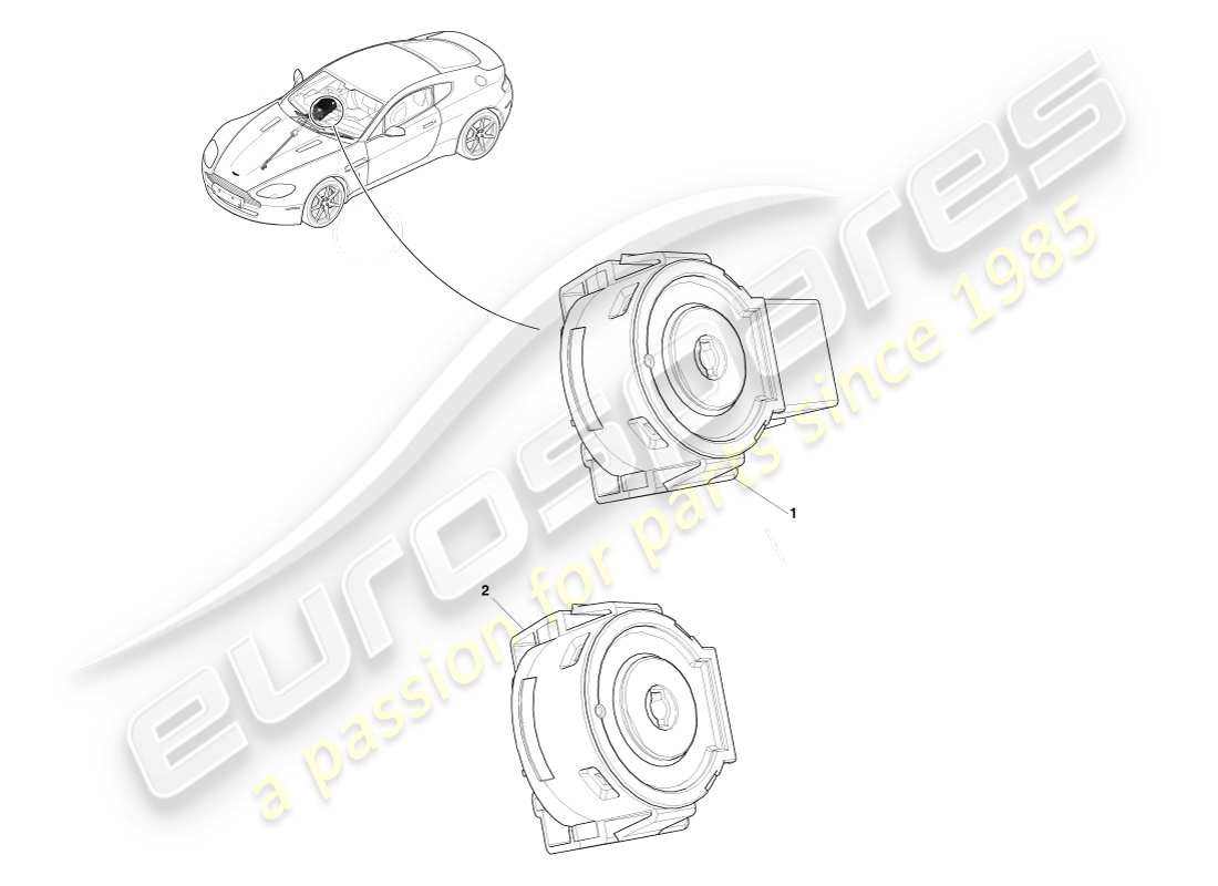 aston martin v8 vantage (2005) teilediagramm der zündschlosssperre