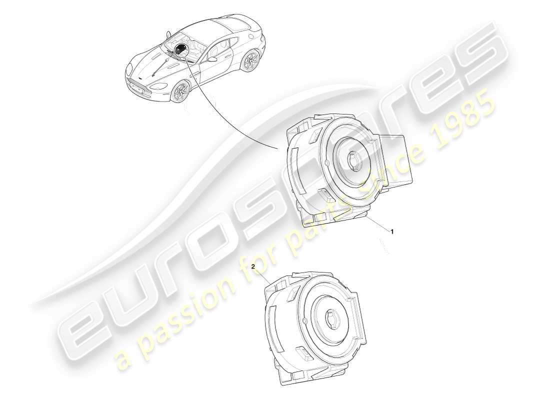 aston martin v8 vantage (2007) teilediagramm der zündschlosssperre