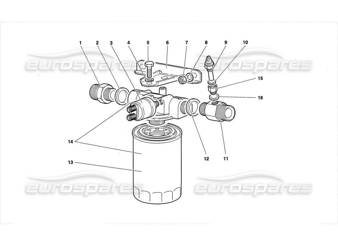 lamborghini diablo gt (1999) teilediagramm des motorölfilters
