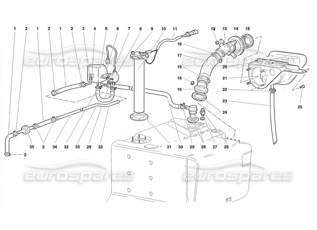 TEILEDIAGRAMME AUS DEM LAMBORGHINI DIABLO TEILEKATALOG ANZEIGEN ein teilediagramm aus dem teilekatalog lamborghini diablo