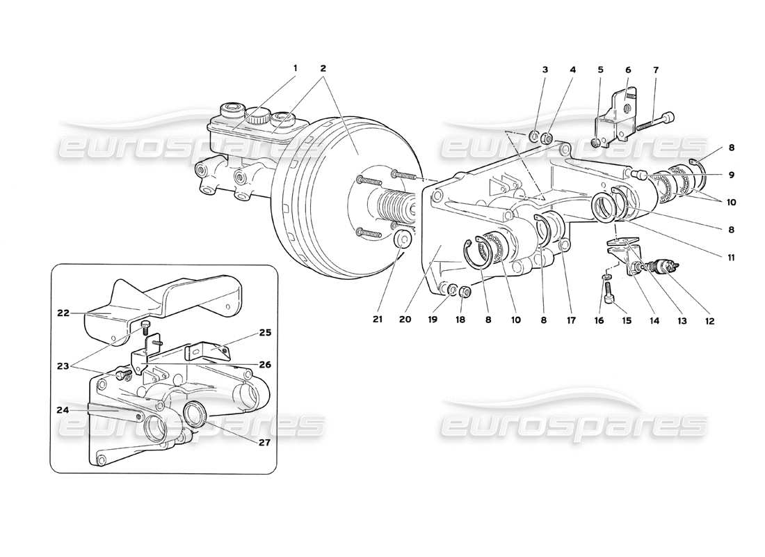 lamborghini diablo sv (1999) teilediagramm zur pedalbefestigung