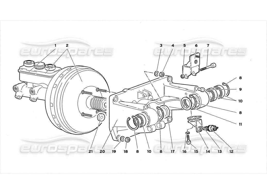lamborghini diablo gt (1999) teilediagramm zur pedalbefestigung