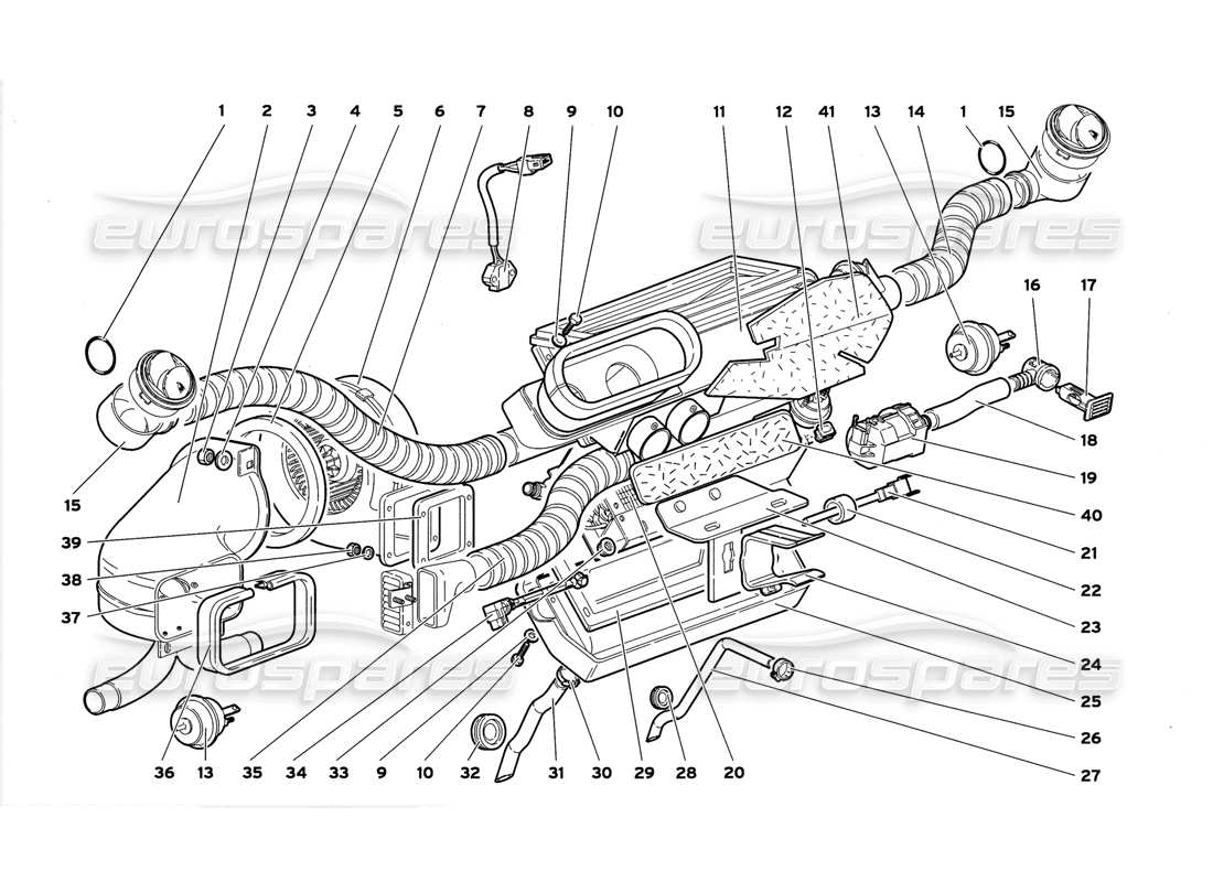lamborghini diablo gt (1999) teilediagramm für die klimaanlage