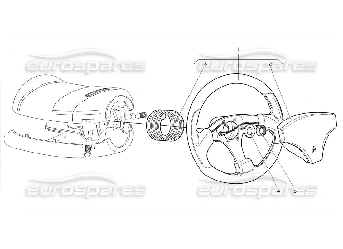 lamborghini diablo gt (1999) lenksystem ohne airbag - teilediagramm