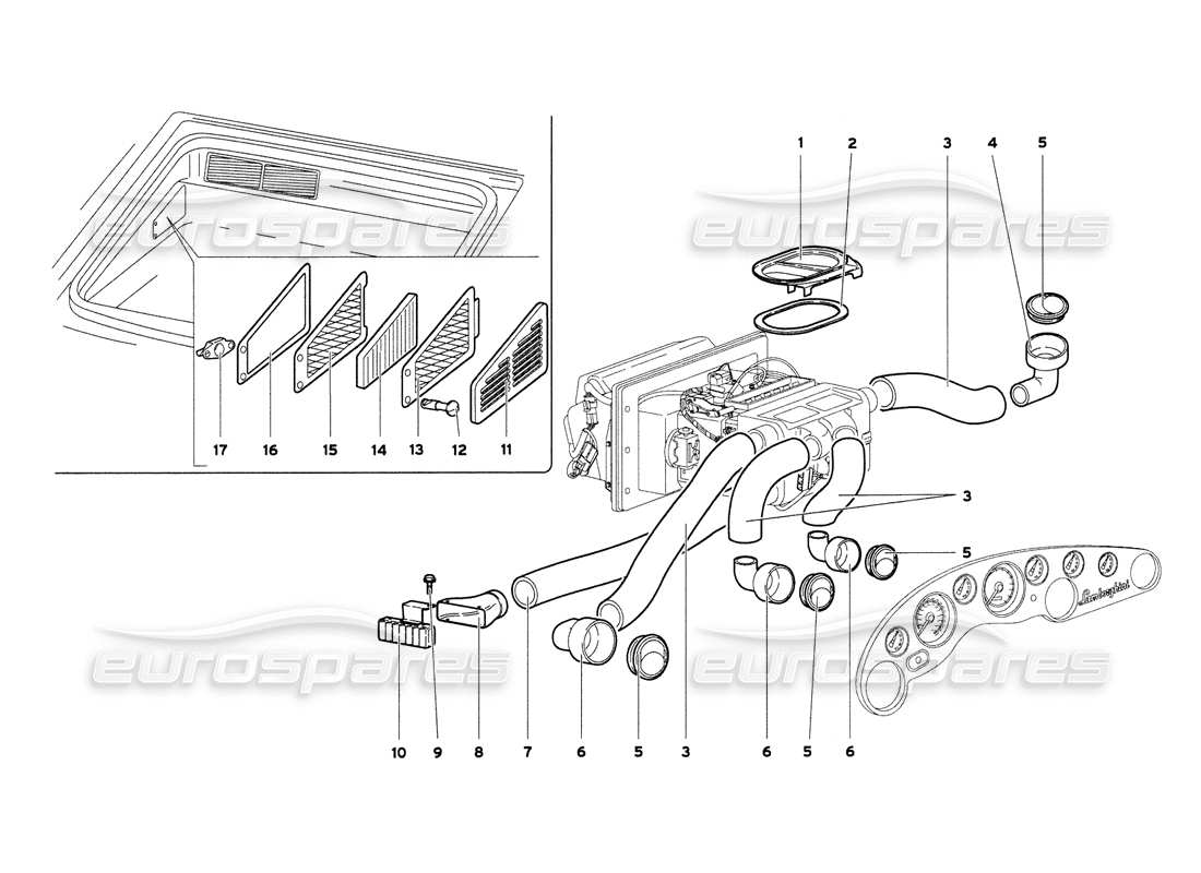 lamborghini diablo 6.0 (2001) teilediagramm für die klimaanlage