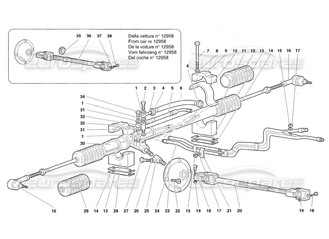 lamborghini diablo roadster (1998) lenkungsteildiagramm