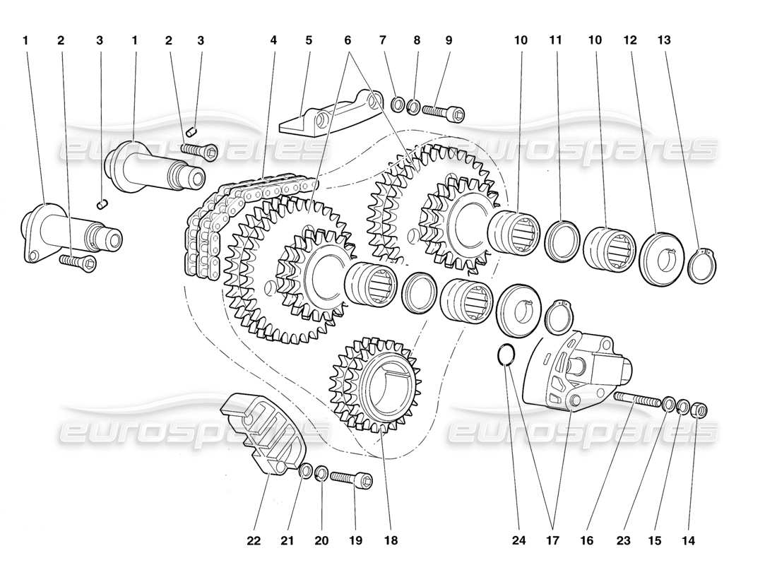 eine teilezeichnung aus dem lamborghini diablo roadster (1998) teilekatalog