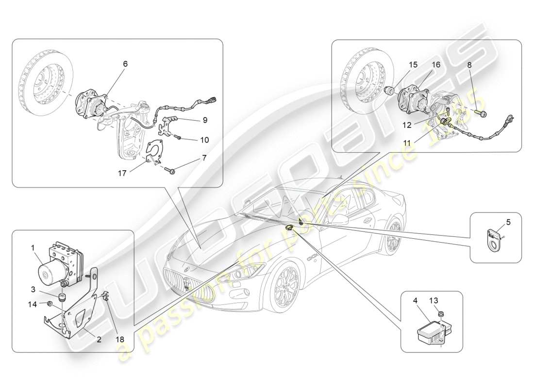 maserati granturismo s (2014) bremssteuersysteme teilediagramm