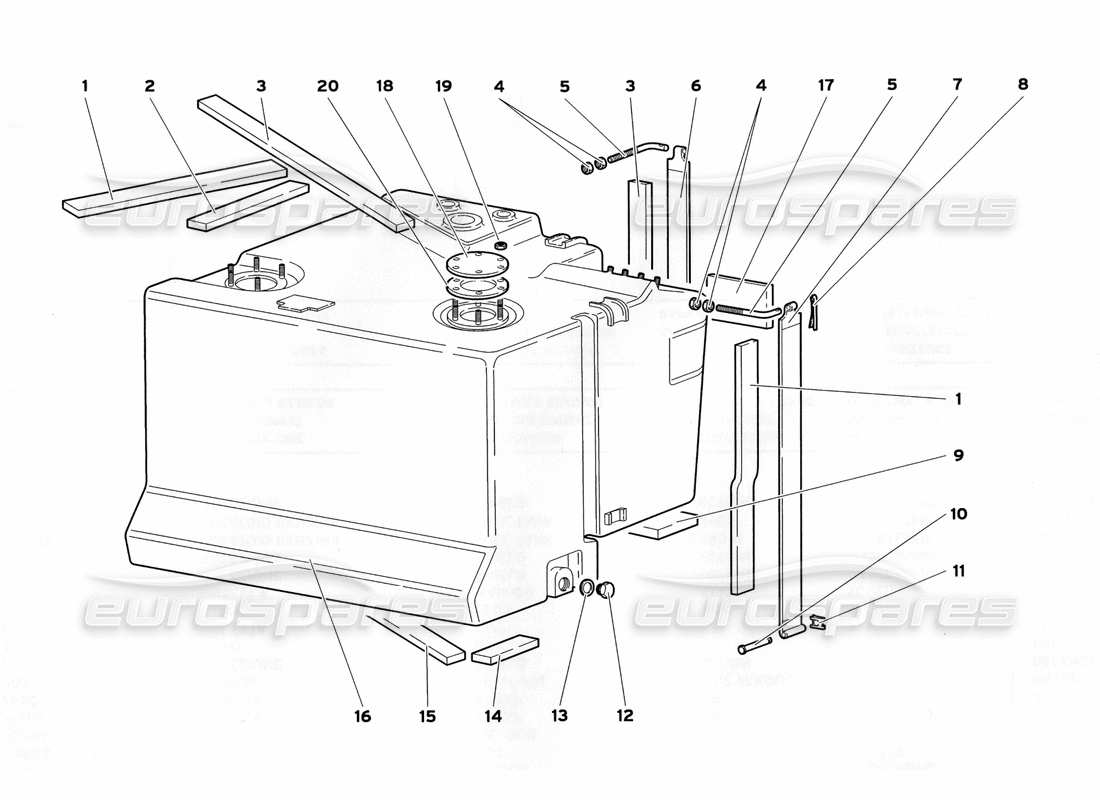 lamborghini diablo sv (1999) kraftstoffsystem (für fahrzeuge mit schneller kraftstoffeinspritzung) teilediagramm