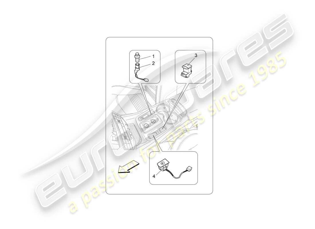 maserati granturismo s (2015) mittelkonsolengeräte ersatzteildiagramm