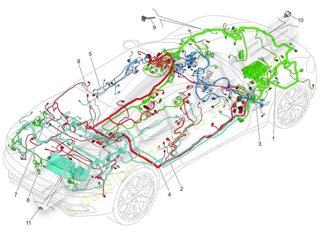 maserati granturismo (2009) hauptverkabelung teilediagramm