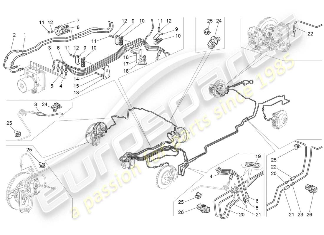 maserati granturismo (2008) lines ersatzteildiagramm