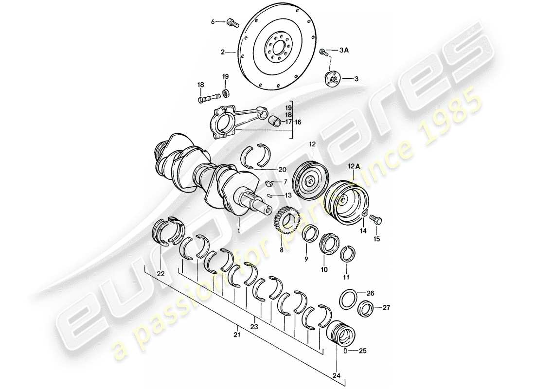 porsche 1981 (911) kurbelwelle teilediagramm