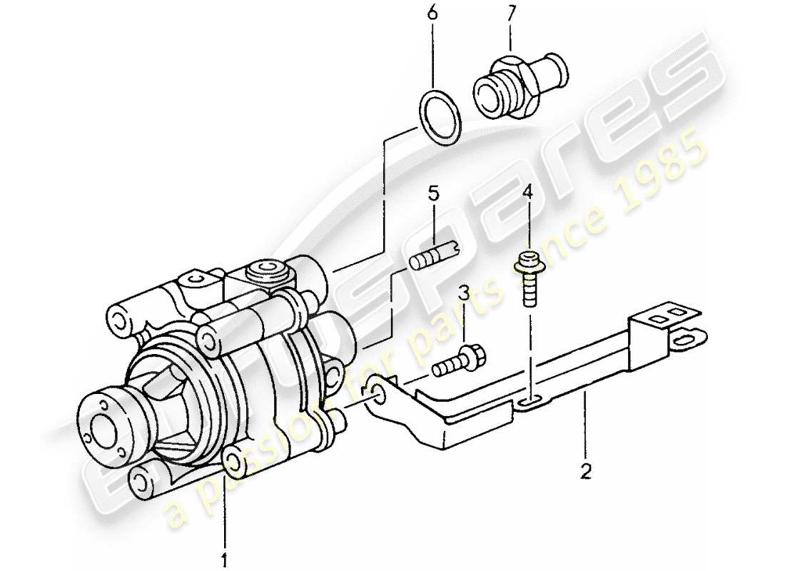porsche 1996 (993) servolenkung - servolenkpumpe ersatzteildiagramm