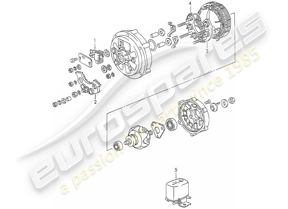 porsche 1970 (911) lichtmaschine - teilediagramm