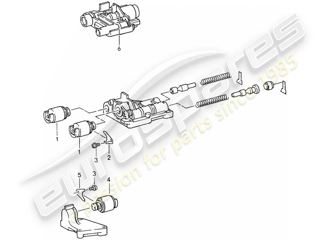 porsche 1996 (993) tiptronic - magnetventil ersatzteildiagramm