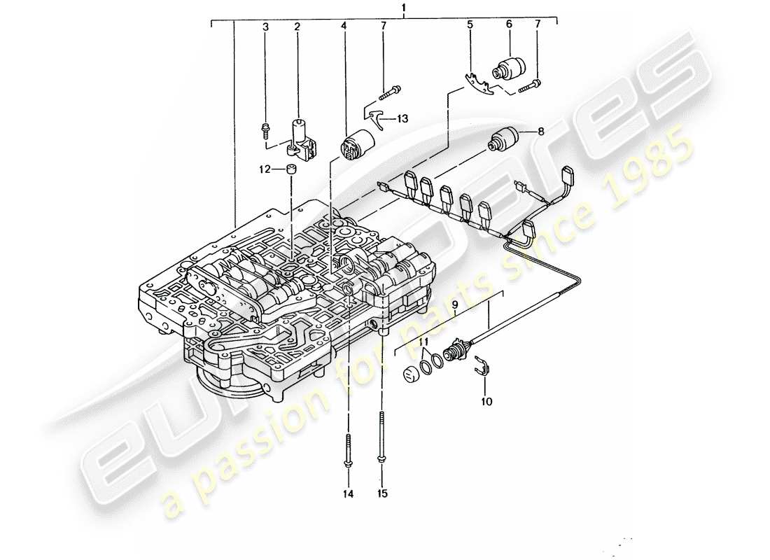 porsche 2005 (996) tiptronic - ventilkörper - magnetventil - druckregler - d >> - mj 2001 ersatzteildiagramm