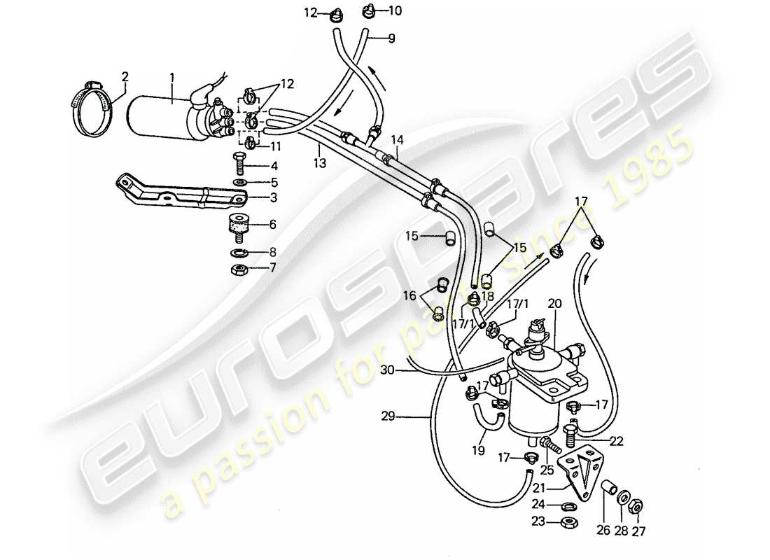 porsche 1977 (911) kraftstoffsystem - für - mechanische einspritzung ersatzteildiagramm