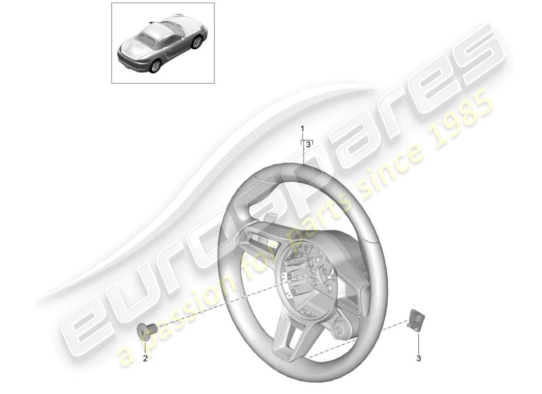 porsche 2020 (718 boxster) lenkrad - pdk - teilediagramm