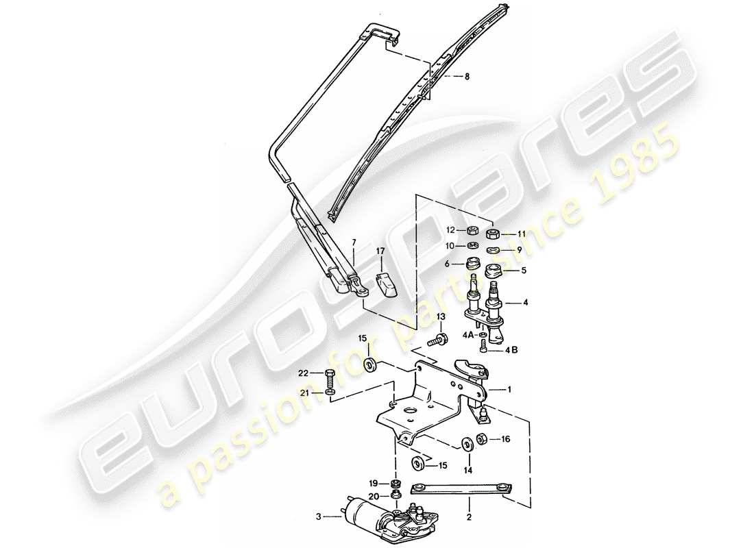 porsche 1994 (928) heckscheibenwischer teilediagramm