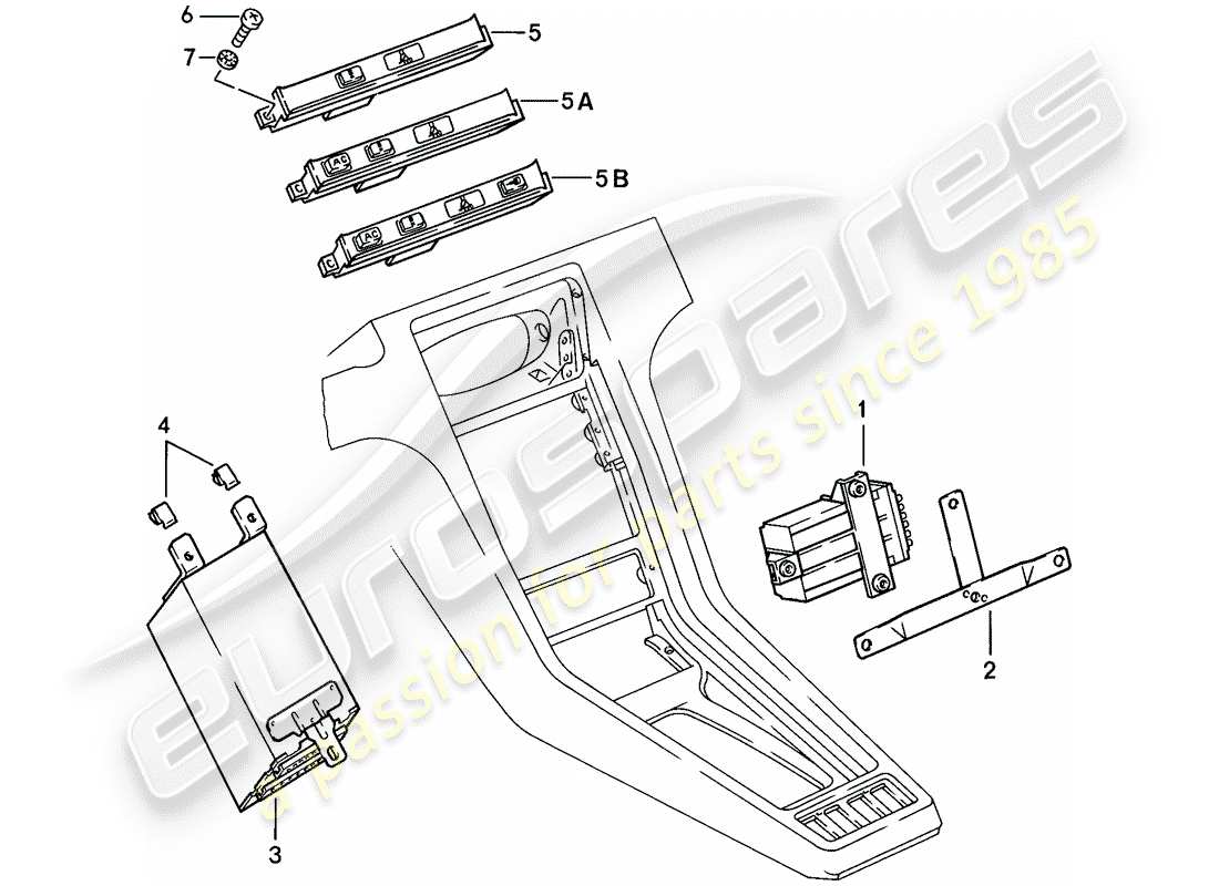 porsche 1983 (928) zentraler anzeige teilediagramm