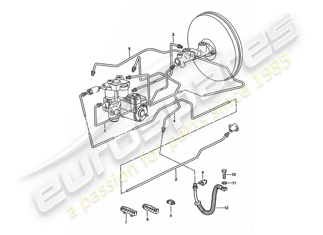 porsche 1994 (928) bremsleitungen ersatzteildiagramm