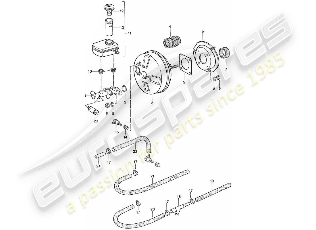 porsche 1990 (944) hauptbremszylinder - bremskraftverstärker - vorratsbehälter - d >> - mj 1990 ersatzteildiagramm