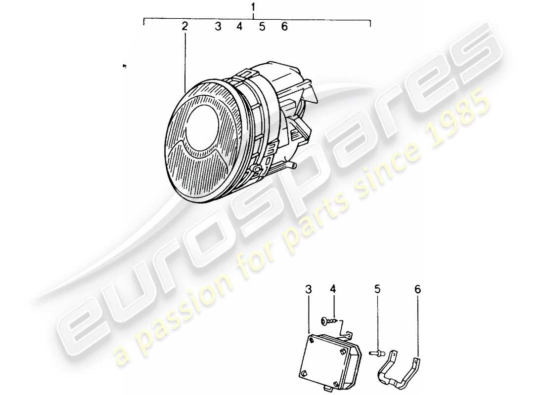 porsche 1992 (tequipment) scheinwerfer-teilediagramm