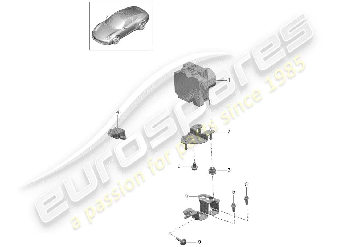 porsche 2012 (991-1) hydraulikeinheit ersatzteildiagramm
