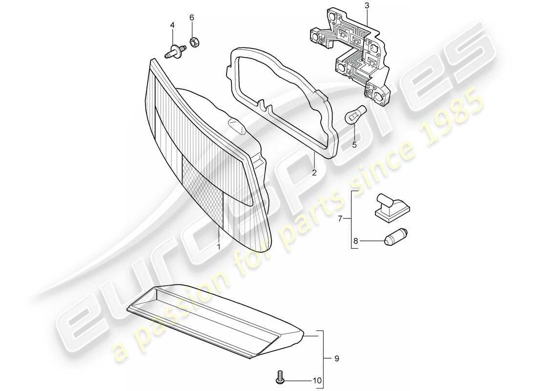 porsche 2008 (987 cayman) rücklicht ersatzteildiagramm