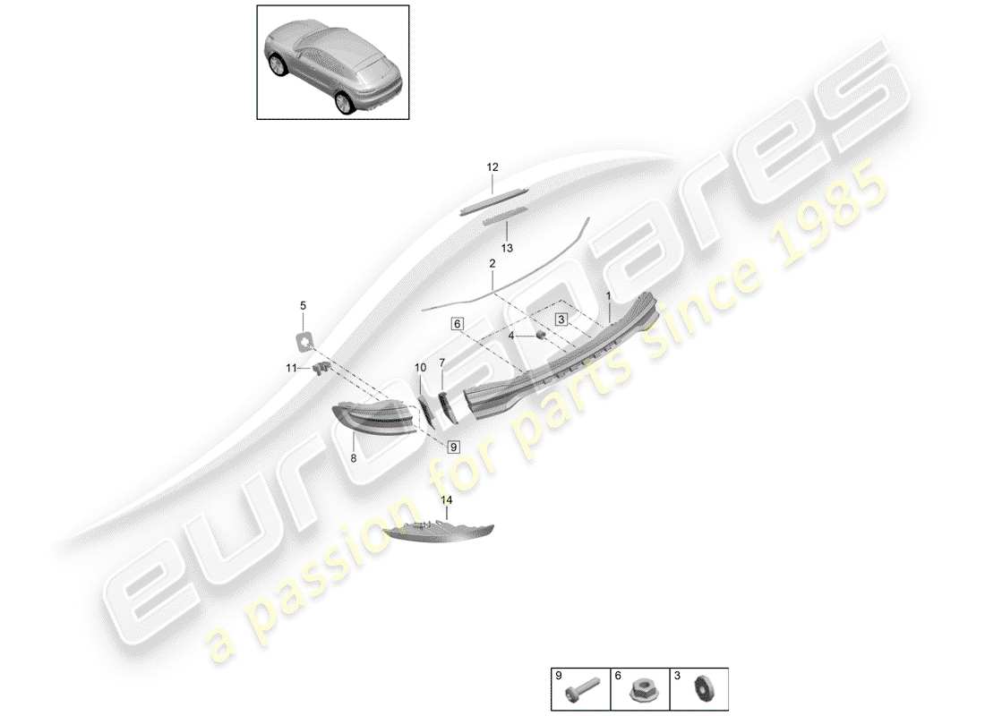 porsche 2019 (macan) rücklicht ersatzteildiagramm