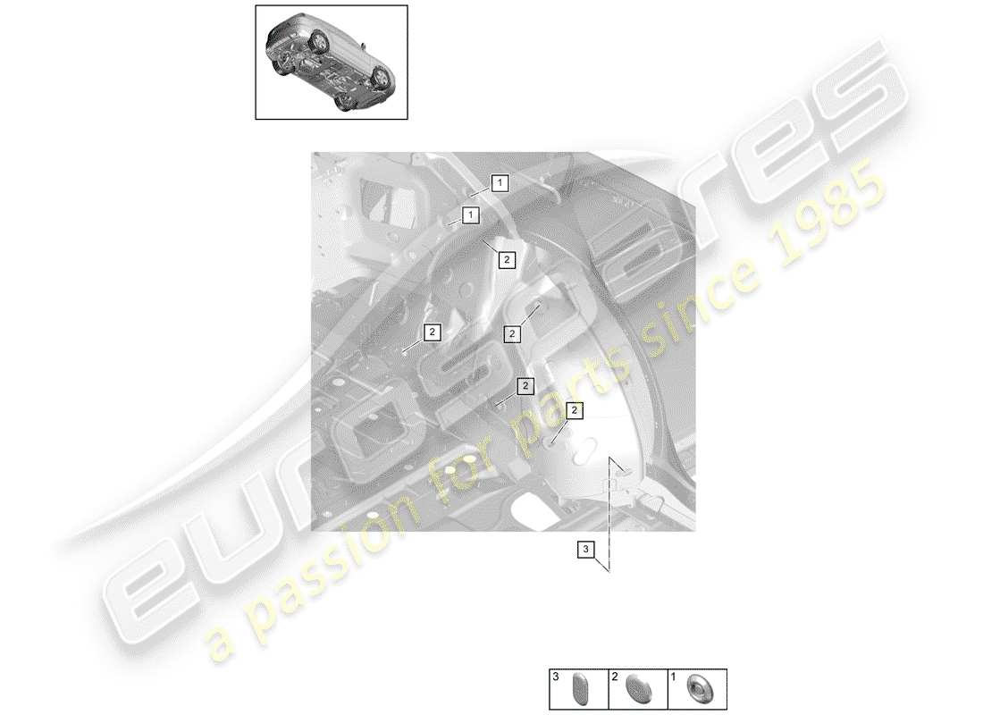 porsche 2018 (cayenne e3 9ya/9yb) plug-teilediagramm
