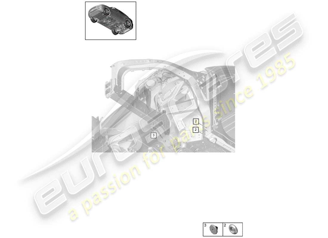 porsche 2020 (cayenne e3 9ya/9yb) plug-teilediagramm