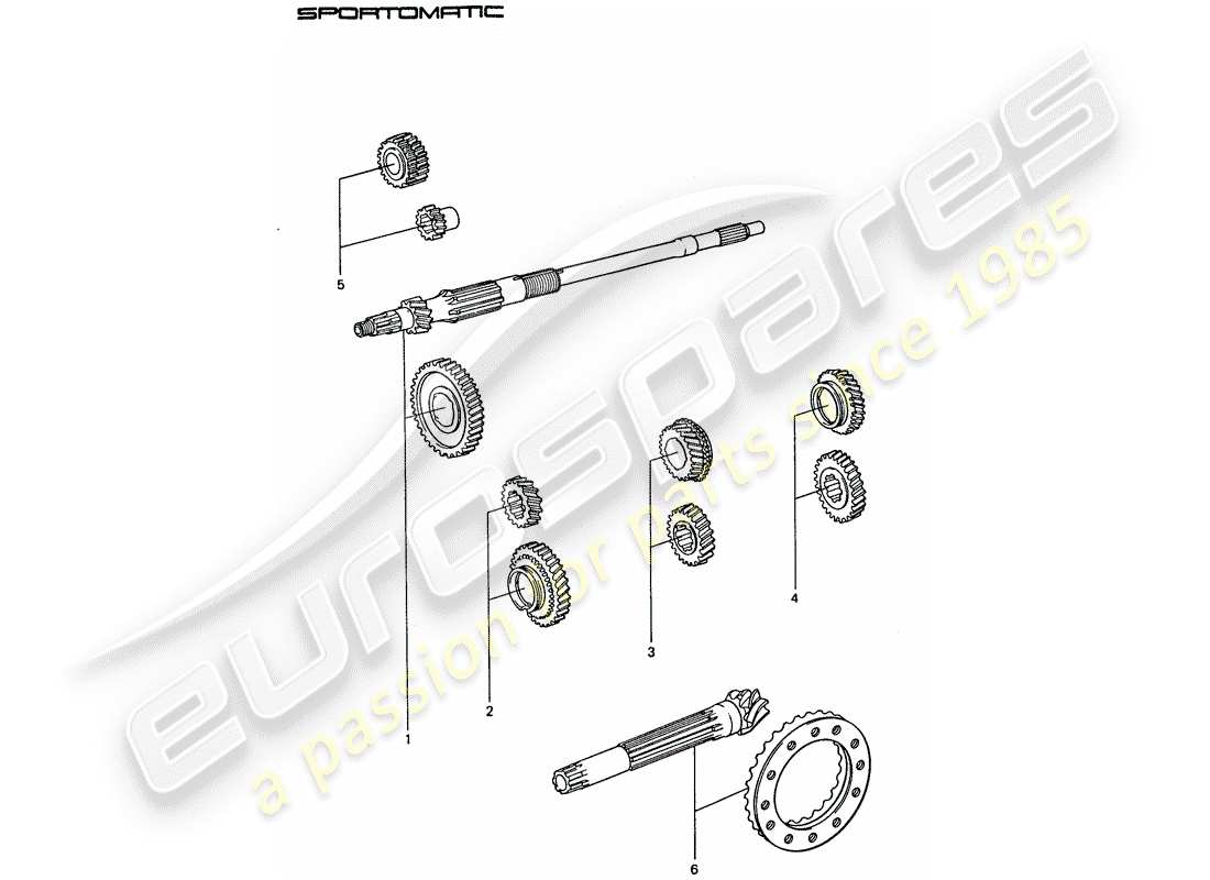 porsche 1977 (911) zahnradsätze ersatzteildiagramm