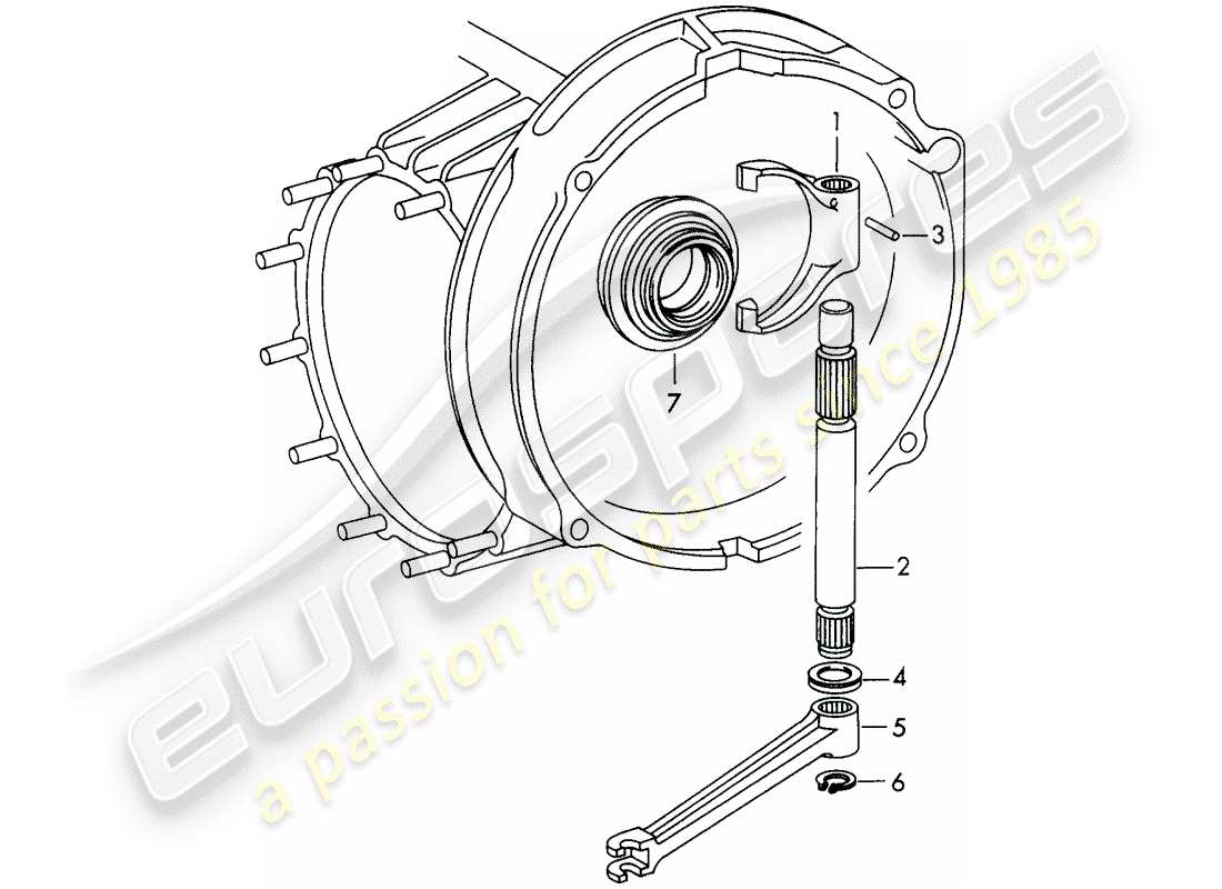 porsche 1970 (911) kupplungsausrückung - d - mj 1972>> ersatzteildiagramm