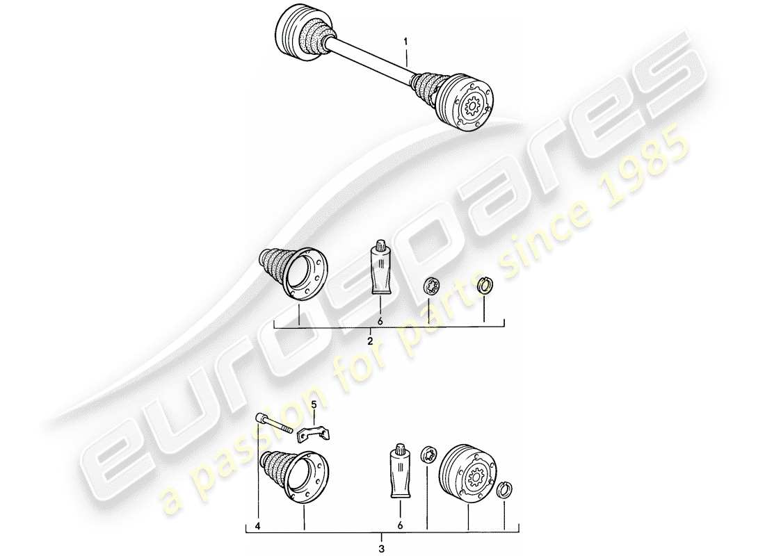 porsche 1983 (944) antriebswelle teilediagramm