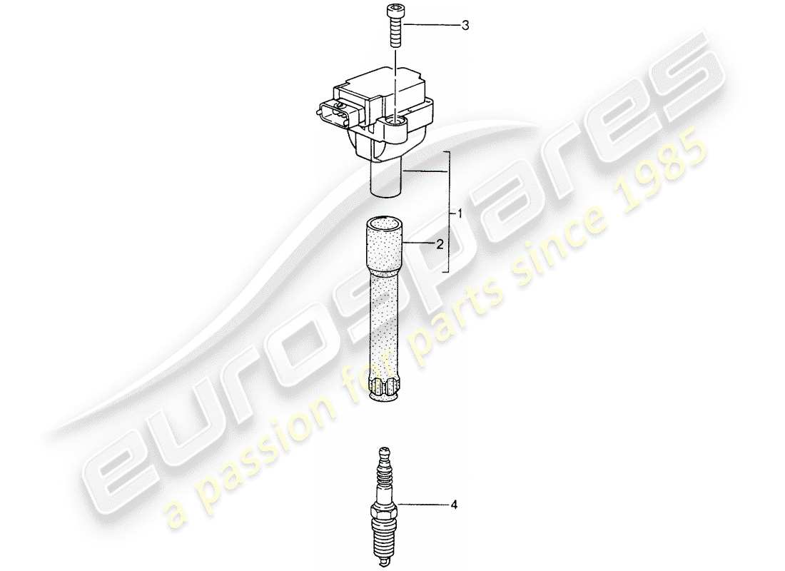 porsche 2003 (986 boxster) zündsystem teilediagramm