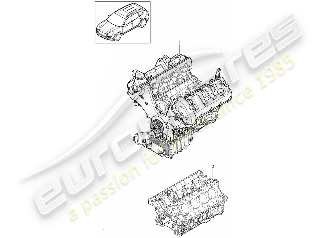 porsche 2008 (cayenne e1 9pa) long block ersatzteildiagramm