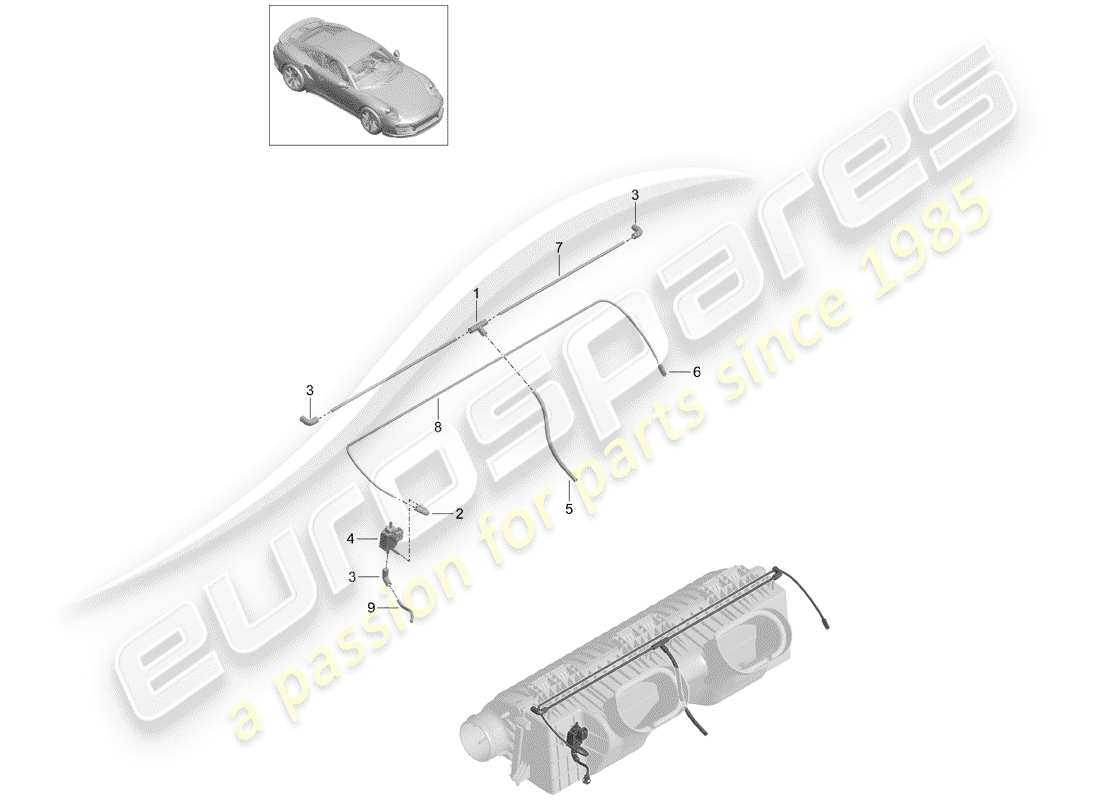 porsche 2017 (991-2 turbo) luftfilter - teilediagramm