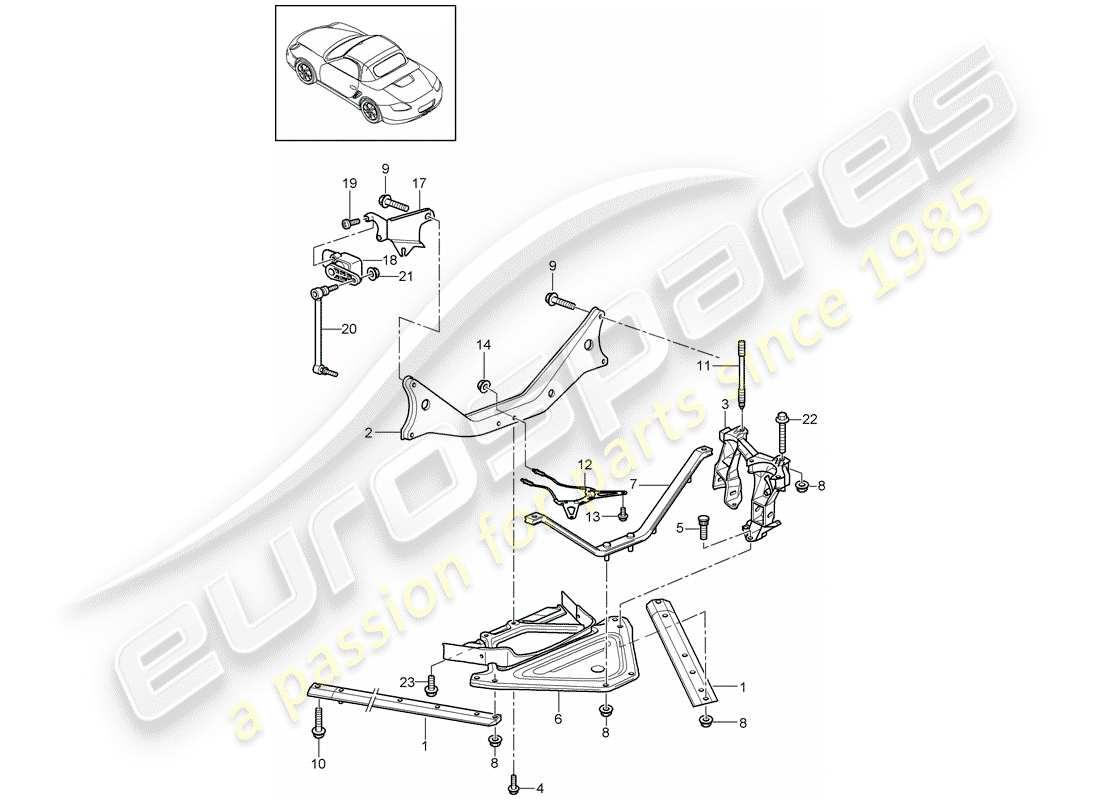 porsche 2011 (987 boxster) hinterachse teilediagramm