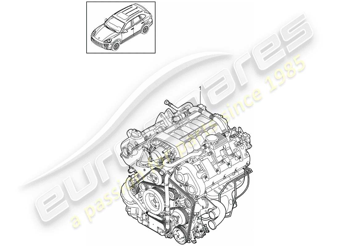 porsche 2018 (cayenne e2 92a) austauschmotor teilediagramm