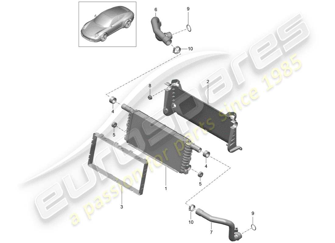 porsche 2014 (991-1) kühler-teilediagramm
