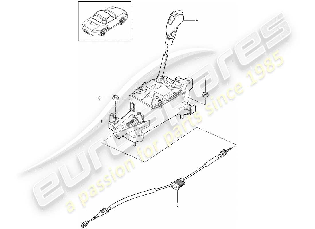 porsche 2011 (987 boxster) wählhebel ersatzteildiagramm