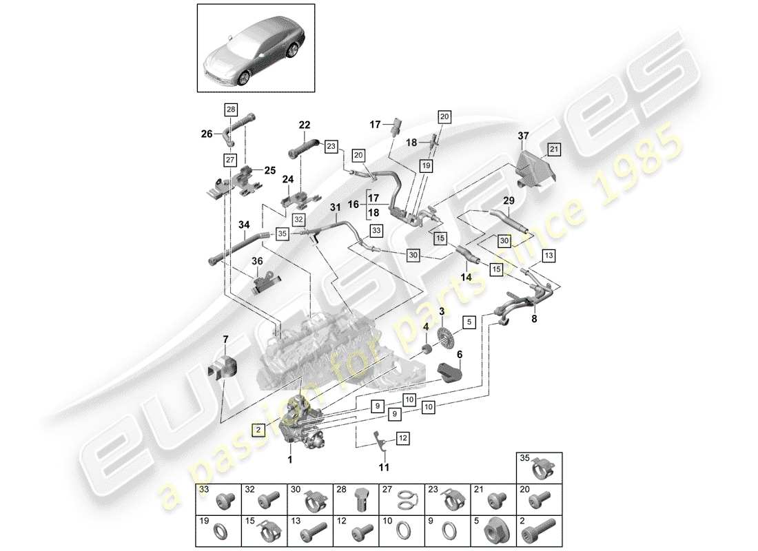 porsche 2017 (panamera 971-1) hochdruckpumpe teilediagramm