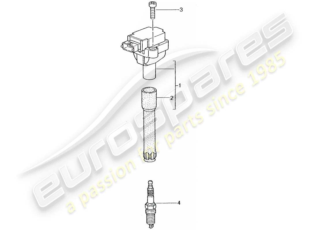 porsche 2002 (996 turbo / gt2) zündsystem teilediagramm