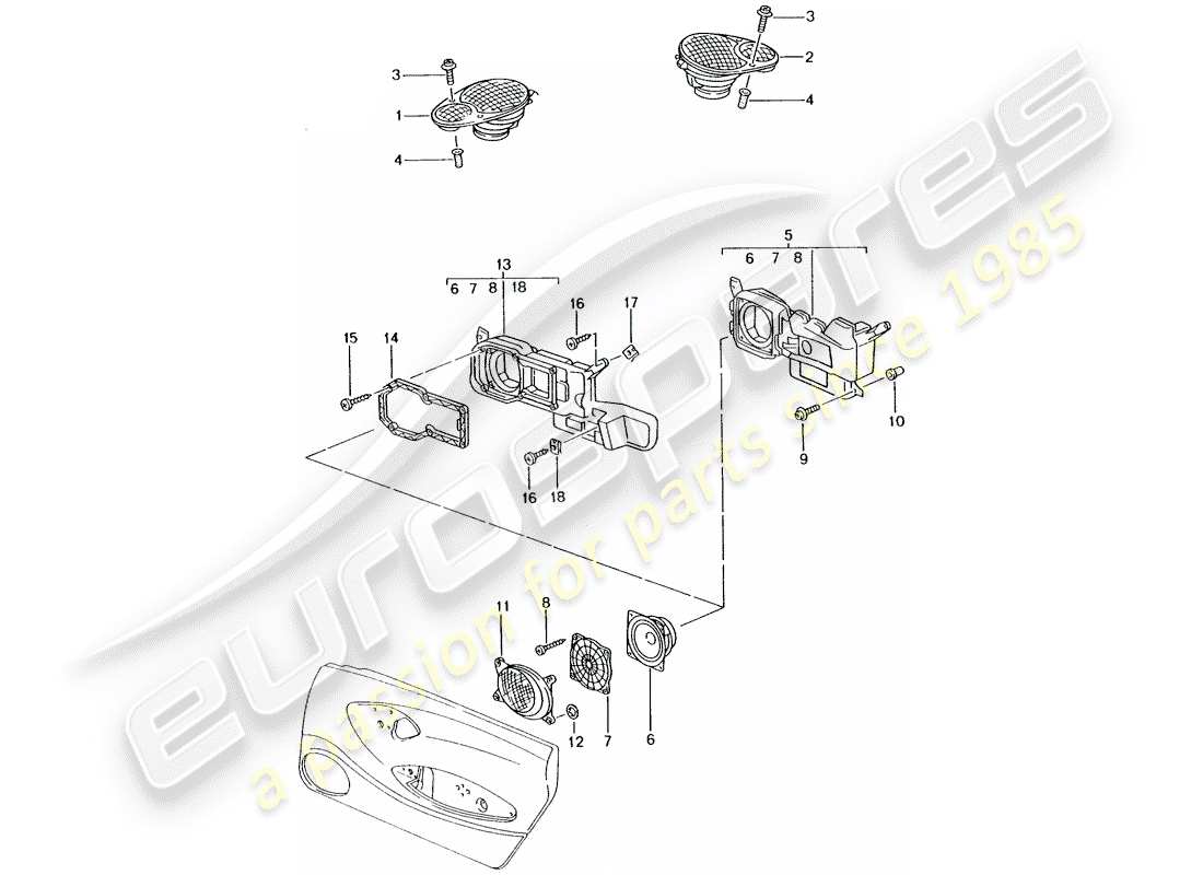 porsche 2000 (986 boxster) lautsprecher - lautsprecher - m 680/mj.02- - siehe abbildung: teilediagramm