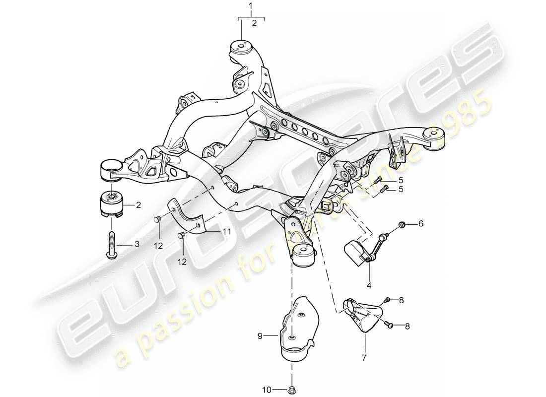 porsche 2010 (cayenne e1 9pa) hinterachse teilediagramm