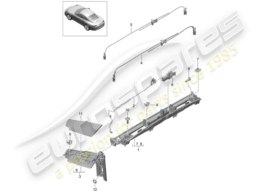 porsche 2012 (991-1) flap-teilediagramm